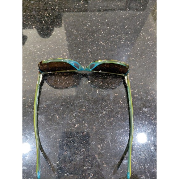 Maui Jim Tortoise Shell Frame Sunglasses with Teal Temples and Dark Lenses main image 4